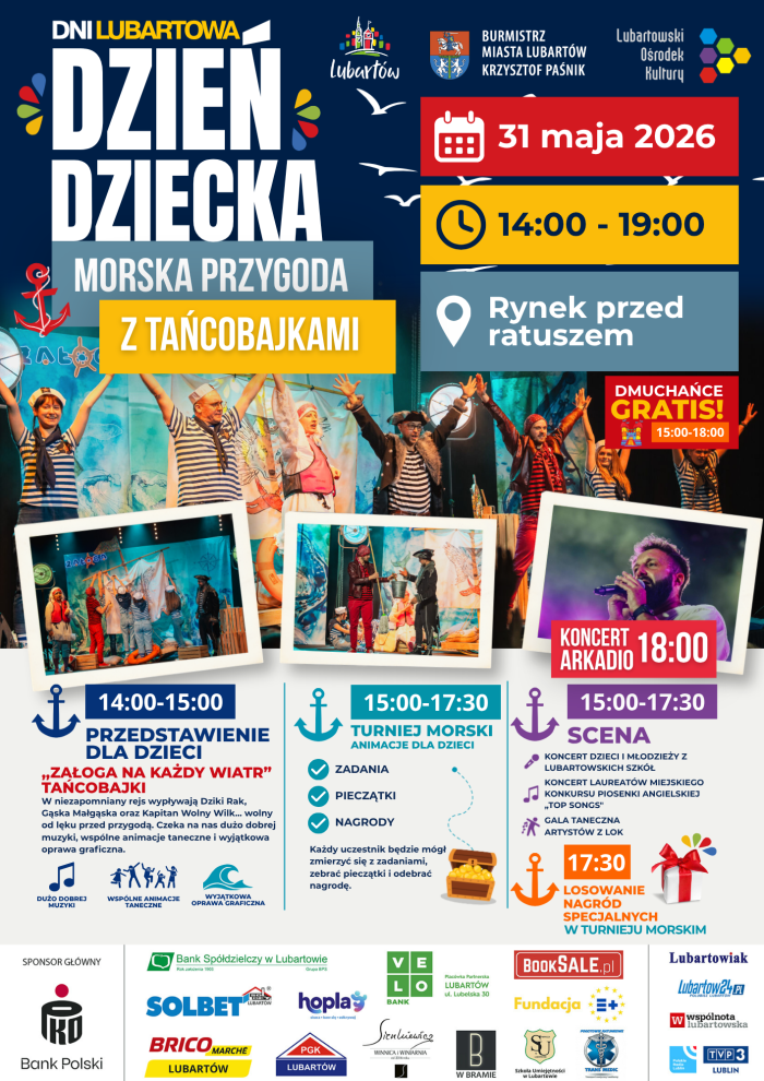 Miniaturka artykułu DZIEŃ DZIECKA W LUBARTOWIE – MORSKA PRZYGODA Z TAŃCOBAJKAMI!