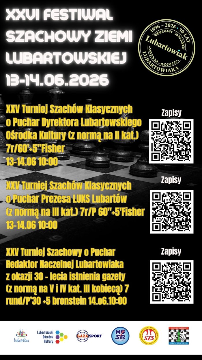Miniaturka artykułu XXVI Festiwal Szachowy Ziemi Lubartowskiej