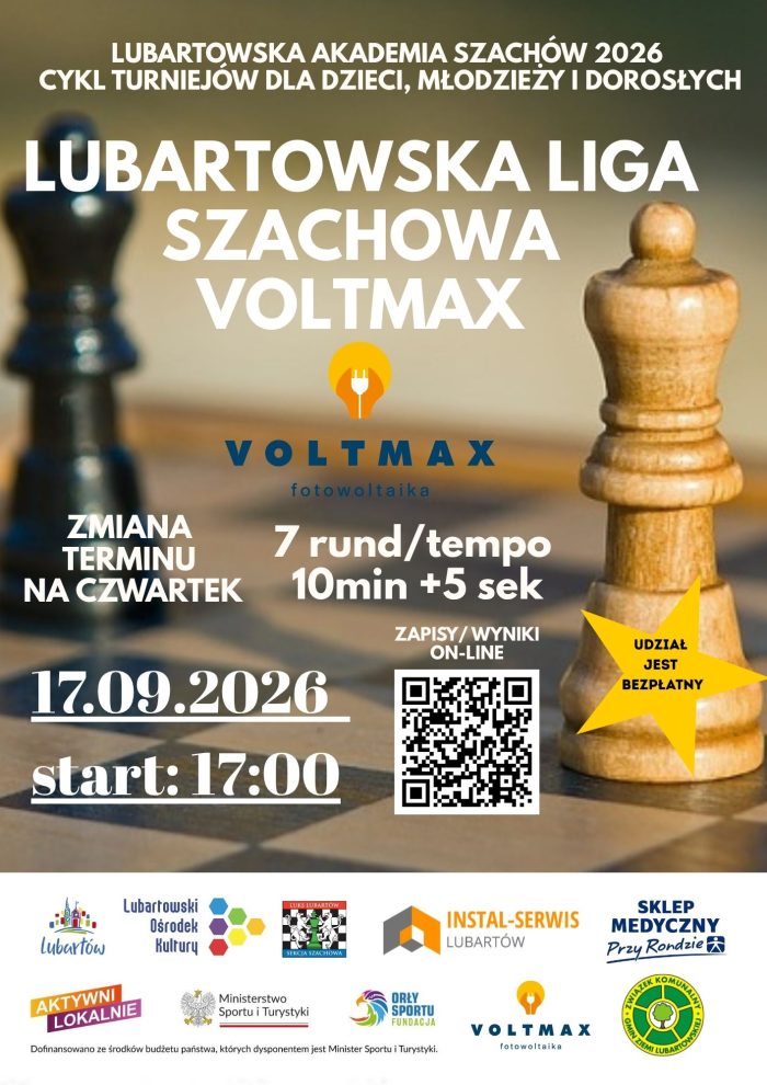 Miniaturka artykułu Lubartowska Liga Szachowa Voltmax w czwartek